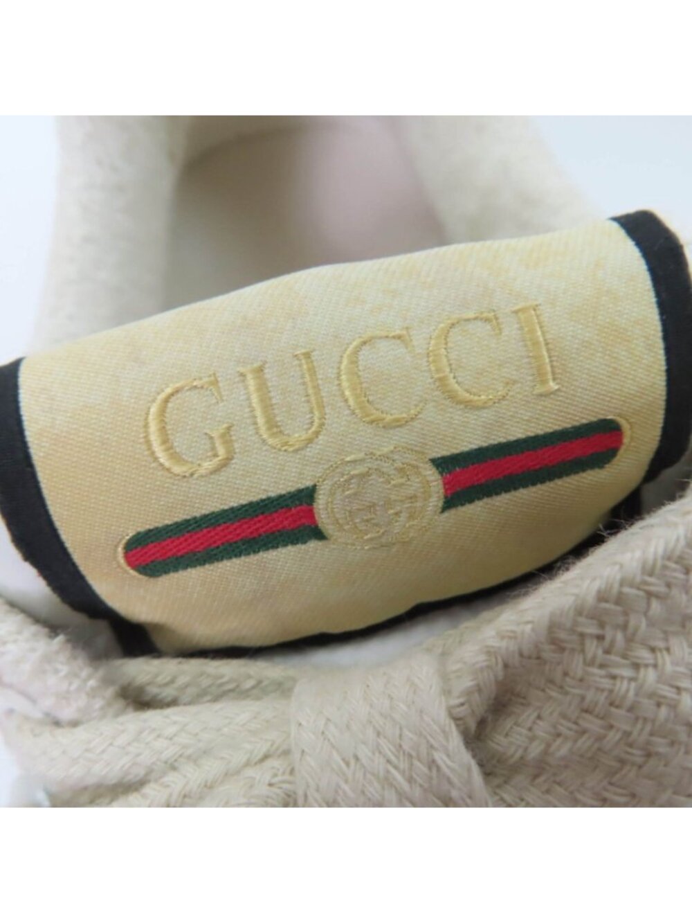 Gucci Leather Web Stripe GG Marmont Vintage Logo Low Cut Sneakers Beige - Picture 9 of 13